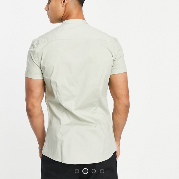 Banded Collar Button Down - Picture 2 of 4